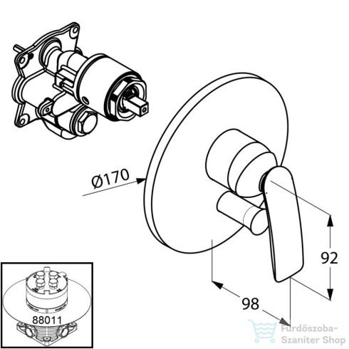 Kludi Balance falsík alatti egykaros kád/zuhanycsap 526500575