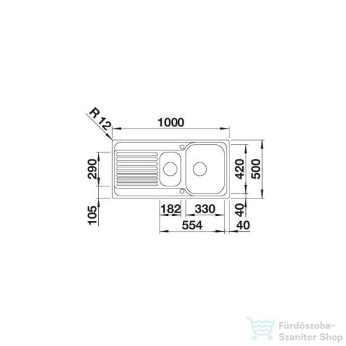 BLANCO TIPO II 6 S natúr rozsdamentes acél mosogató medence, forgatható, többfunkciós tállal 526622