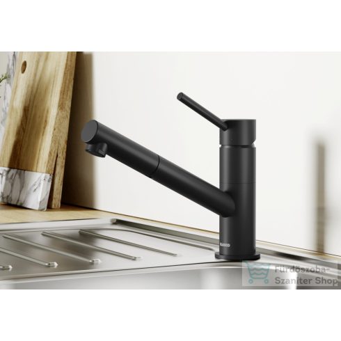 BLANCO Kano-S kihúzható fejes mosogató csaptelep, matt fekete 526668