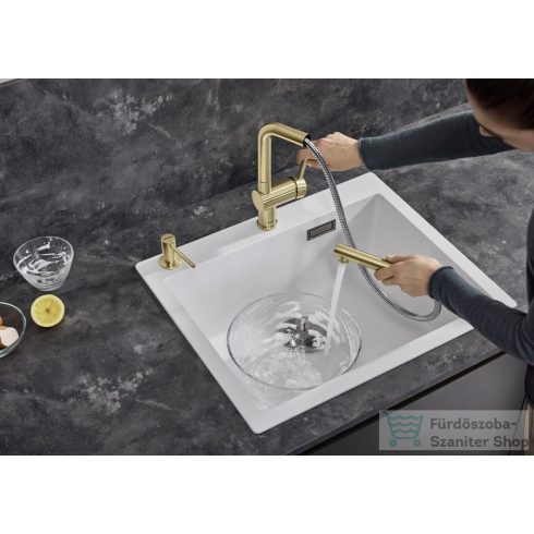 BLANCO Linus-S kihúzható fejes mosogató csaptelep, satin gold 526684