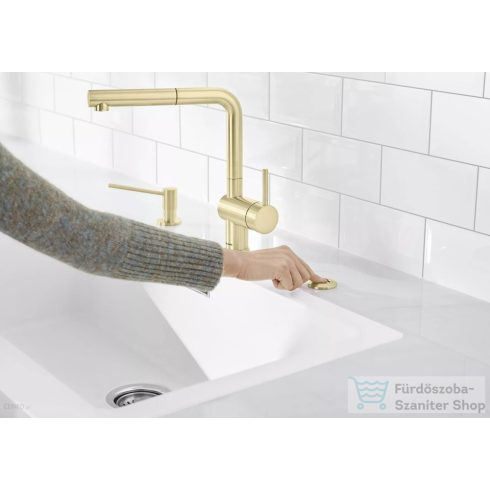 BLANCO Linus-S kihúzható fejes mosogató csaptelep, satin gold 526684