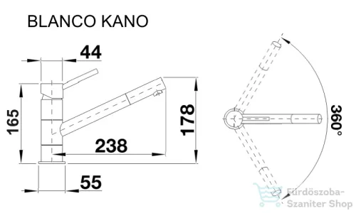 Blanco KANO SILGRANIT-LOOK mosogató csaptelep, vulkánszürke 526950