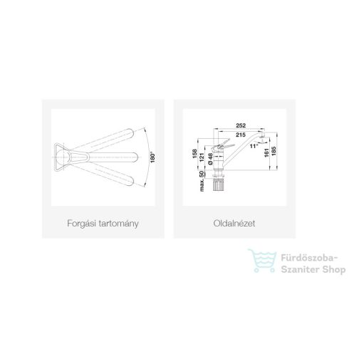 BLANCO Wega II Silgránit-Look egykaros mosogató csaptelep, vulkánszürke/króm 526981