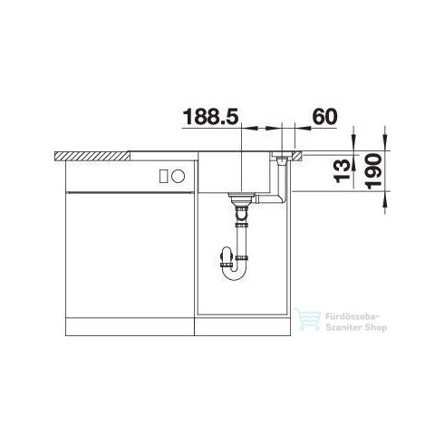 Blanco AXIA III 45S SILGRANIT® mosogatótál üveg vágólappal, Infino lefolyó-távműködtetővel törtfehér (527035)