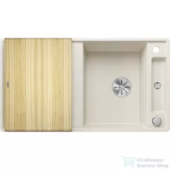  Blanco AXIA III 5 S-F SILGRANIT® mosogató medence munkalapszitű beépítéshez, távműködtetővel, fa vágódeszkával, törtfehér 527041