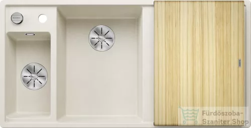 Blanco AXIA III 6 S SILGRANIT® mosogató medence, távműködtetővel, fa vágódeszkával, balos főmedencével, törtfehér 527044