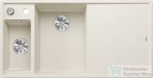 Blanco AXIA III 6 S SILGRANIT® mosogató medence, távműködtetővel, fa vágódeszkával, balos főmedencével, törtfehér 527044