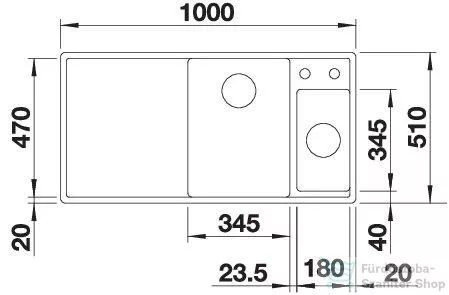 Blanco AXIA III 6 S SILGRANIT® mosogató medence, távműködtetővel, fa vágódeszkával, jobbos főmedencével, törtfehér 527046
