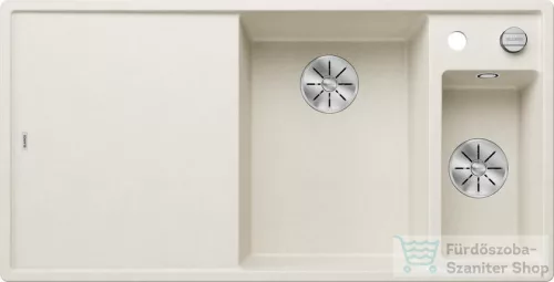 Blanco AXIA III 6 S SILGRANIT® mosogató medence, távműködtetővel, fa vágódeszkával, jobbos főmedencével, törtfehér 527046