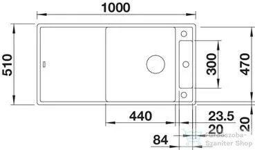 Blanco AXIA III XL 6 S SILGRANIT® mosogató medence, távműködtetővel, üveg vágólappal, törtfehér 527051