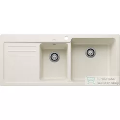   Blanco NAYA 8 S 116x50 cm-es SILGRANIT® mosogató medence, bal oldali csepegtetővel, törtfehér 527132