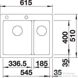 Blanco PLEON 6 SILGRANIT® Split mosogató medence, balos főmedence, törtfehér 527139