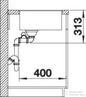 Blanco SUBLINE 340/160-F SILGRANIT® mosogató medence munkalapszintű beépítéshez, balos főmedence, törtfehér 527161