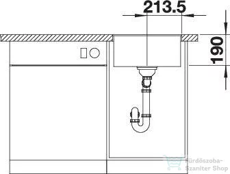 Blanco SUBLINE 400-F SILGRANIT® mosogató medence munkalapszintű beépítéshez, törtfehér 527165