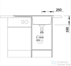 Blanco ZENAR 45 S SILGRANIT® mosogató medence, távműködtetővel, balos főmedence, törtfehér 527176