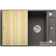   Blanco AXIA III 45S SILGRANIT® mosogatótál fa vágólappal, Infino lefolyó-távműködtetővel vulkánszürke (527219)