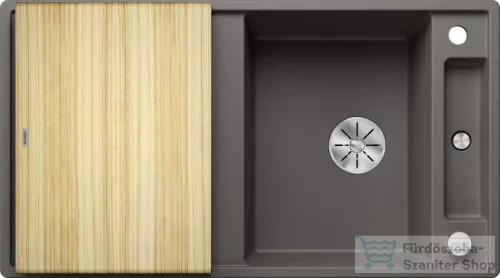 Blanco AXIA III 5 S SILGRANIT® mosogató medence, távműködtetővel, fa vágódeszkával, vulkánszürke 527223