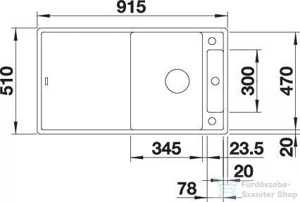 Blanco AXIA III 5 S SILGRANIT® mosogató medence, távműködtetővel, fa vágódeszkával, vulkánszürke 527223