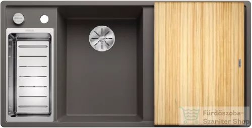Blanco AXIA III 6 S SILGRANIT® mosogató medence, távműködtetővel, fa vágódeszkával, balos főmedencével, vulkánszürke 527227
