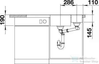 Blanco AXIA III 6 S SILGRANIT® mosogató medence, távműködtetővel, fa vágódeszkával, balos főmedencével, vulkánszürke 527227