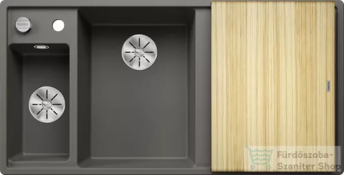 Blanco AXIA III 6 S SILGRANIT® mosogató medence, távműködtetővel, fa vágódeszkával, balos főmedencével, vulkánszürke 527227