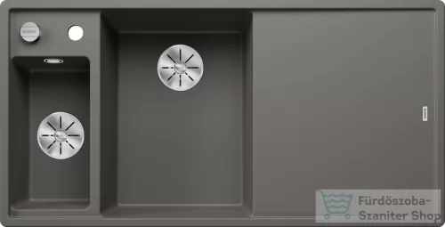 Blanco AXIA III 6 S SILGRANIT® mosogató medence, távműködtetővel, fa vágódeszkával, balos főmedencével, vulkánszürke 527227