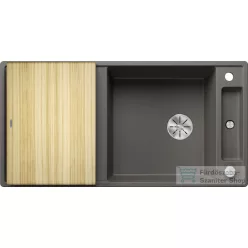   Blanco AXIA III XL 6 S SILGRANIT® mosogató medence, távműködtetővel, fa vágódeszkával, vulkánszürke 527235