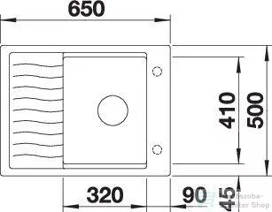 Blanco ELON 45 S SILGRANIT® mosogató medence, vulkánszürke 527250