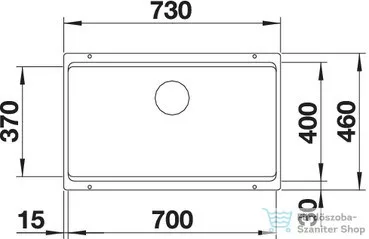 Blanco ETAGON 700-U SILGRANIT® mosogató medence alulról való beépítéshez, vulkánszürke 527261