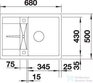 Blanco METRA 45 S Compact SILGRANIT® mosogató medence, vulkánszürke 527286