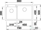 Blanco PLEON 9 SILGRANIT® mosogató medence, jobbos főmedence, vulkánszürke 527325