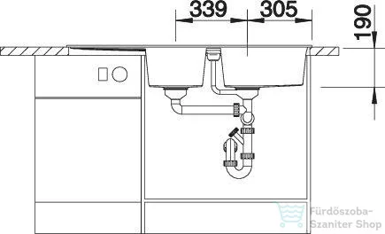 Blanco SONA 8 S SILGRANIT® mosogató medence, vulkánszürke 527339