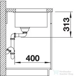 Blanco SUBLINE 320-U SILGRANIT® mosogató medence alulról való beépítéshez, vulkánszürke 527343