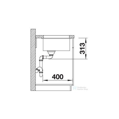 BLANCO SUBLINE 400-U  SILGRANIT mosogatótál vulkánszürke 527349