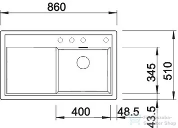 Blanco ZENAR 45 S SILGRANIT® mosogató medence, távműködtetővel, jobbos főmedence, vulkánszürke 527361