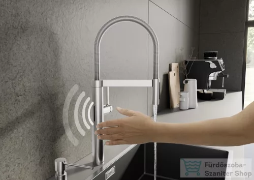 Blanco CULINA-S II Sensor mosogató csaptelep, flexibilis zuhanyfejjel, érintés nélküli működtetéssel, PVD steel 527462