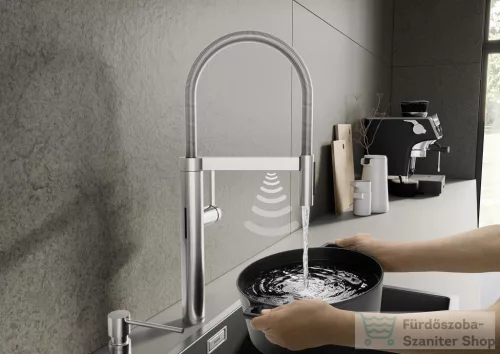 Blanco CULINA-S II Sensor mosogató csaptelep, flexibilis zuhanyfejjel, érintés nélküli működtetéssel, PVD steel 527462