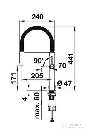 Blanco CULINA-S II Mini Sensor mosogató csaptelep, flexibilis zuhanyfejjel, érintés nélküli működtetéssel, PVD steel 527466