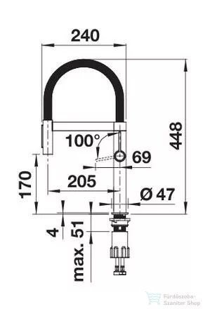 Blanco CULINA-S II Mini mosogató csaptelep, flexibilis zuhanyfejjel, PVD steel 527467