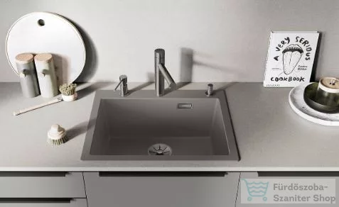 Blanco ALTA-S II mosogató csaptelep, kihúzható zuhanyfejjel, PVD satin dark steel 527555