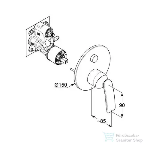 Kludi BALANCE falsík alatti csaptelep, 2 funkciós, matt fehér/króm 527599175