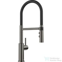   Blanco CATRIS-S Flexo egykaros mosogató csaptelep, satin dark steel/fekete 527731