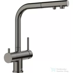   Blanco FONTAS-S II Filter mosogató csaptelep, kihúzható zuhanyfejjel, szűrt vízhez, PVD satin dark steel 527737