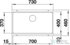 Blanco ETAGON 700-U SILGRANIT® mosogató medence alulról való beépítéshez, lefolyó nélkül, vulkánszürke 527763