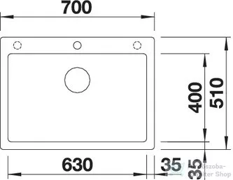 Blanco PLEON 8 SILGRANIT® mosogató medence, lefolyó nélkül, fekete 527778