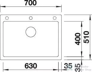 Blanco PLEON 8 SILGRANIT® mosogató medence, lefolyó nélkül, törtfehér 527780