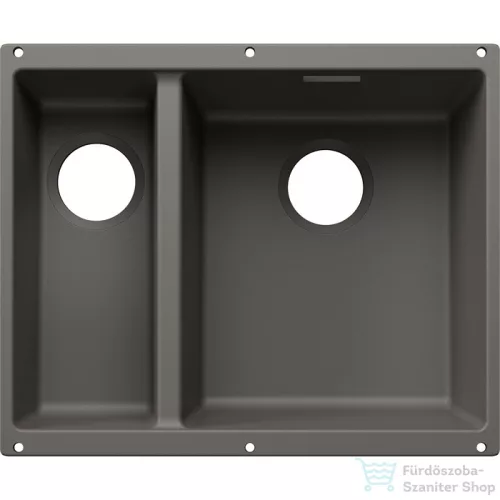 Blanco SUBLINE 340/160-U SILGRANIT® mosogató medence alulról való beépítéshez, lefolyó nélkül, jobbos főmedence, vulkánszürke 527811
