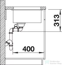 Blanco SUBLINE 340/160-U SILGRANIT® mosogató medence alulról való beépítéshez, lefolyó nélkül, balos főmedence, antracit 527821