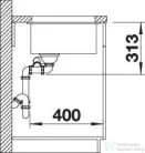 Blanco SUBLINE 340/160-U SILGRANIT® mosogató medence alulról való beépítéshez, lefolyó nélkül, balos főmedence, fehér 527823