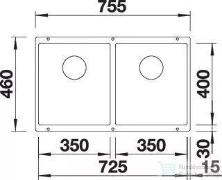 Blanco SUBLINE 350/350-U SILGRANIT® mosogató medence alulról való beépítéshez, lefolyó nélkül, törtfehér 527828
